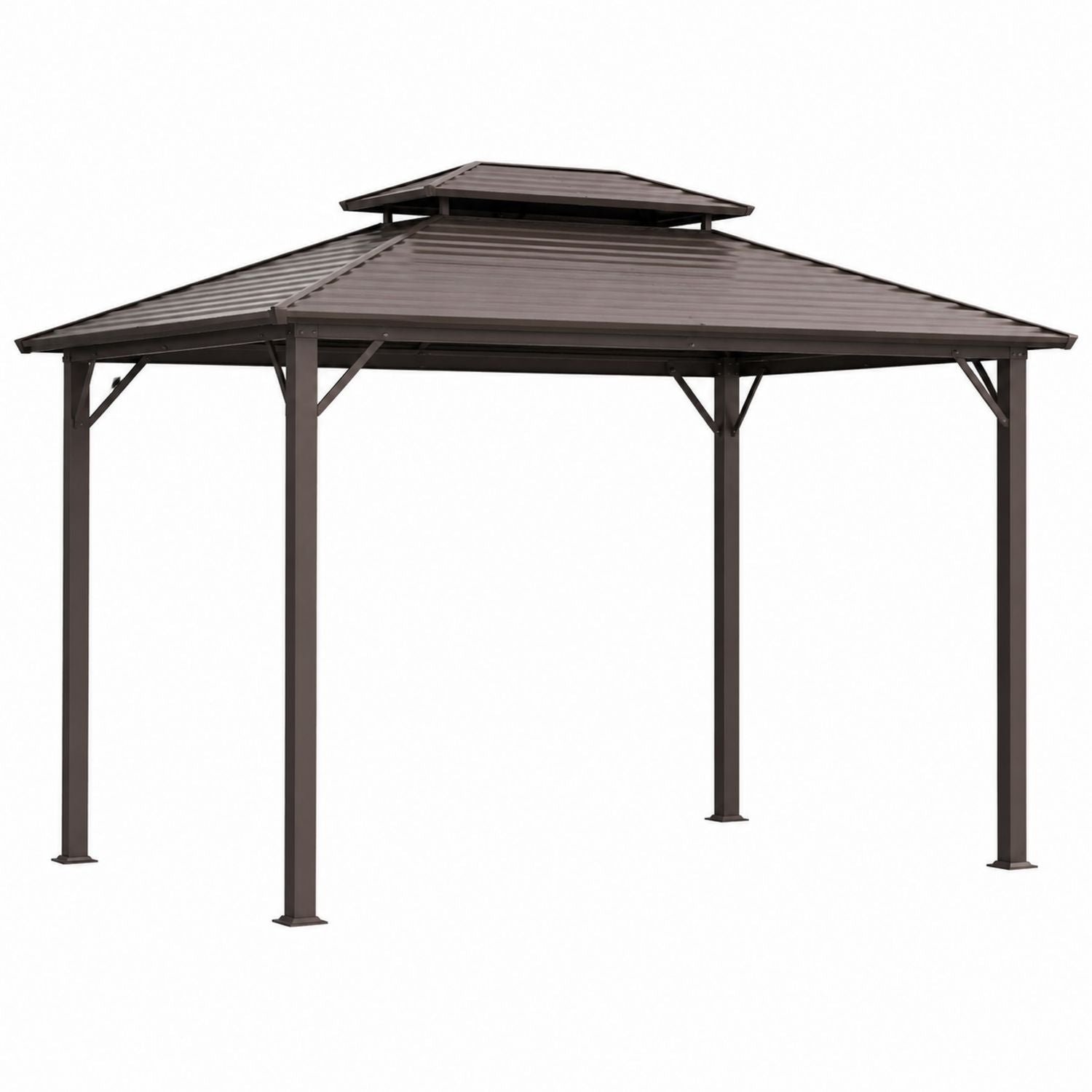 Altana ogrodowa metalowa brązowa 300x400 cm