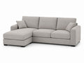 Sofa narożna z tapicerką z tkaniny lnianej Szara 280x160x85 cm
