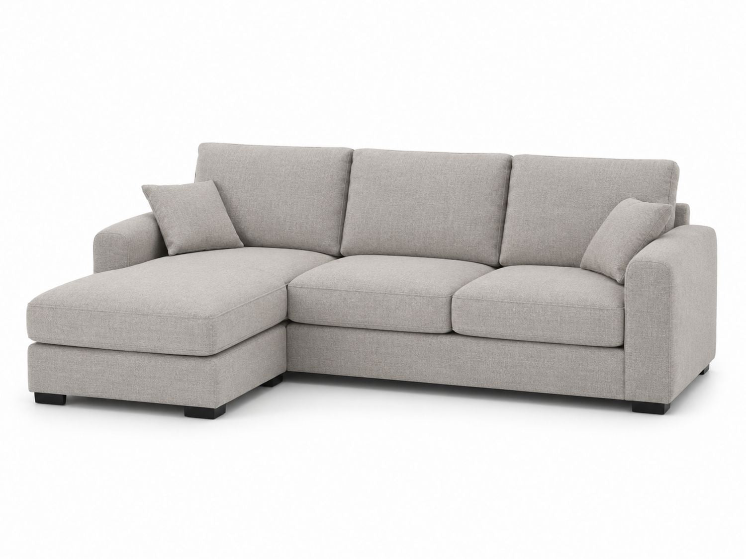 Sofa narożna z tapicerką z tkaniny lnianej Szara 280x160x85 cm