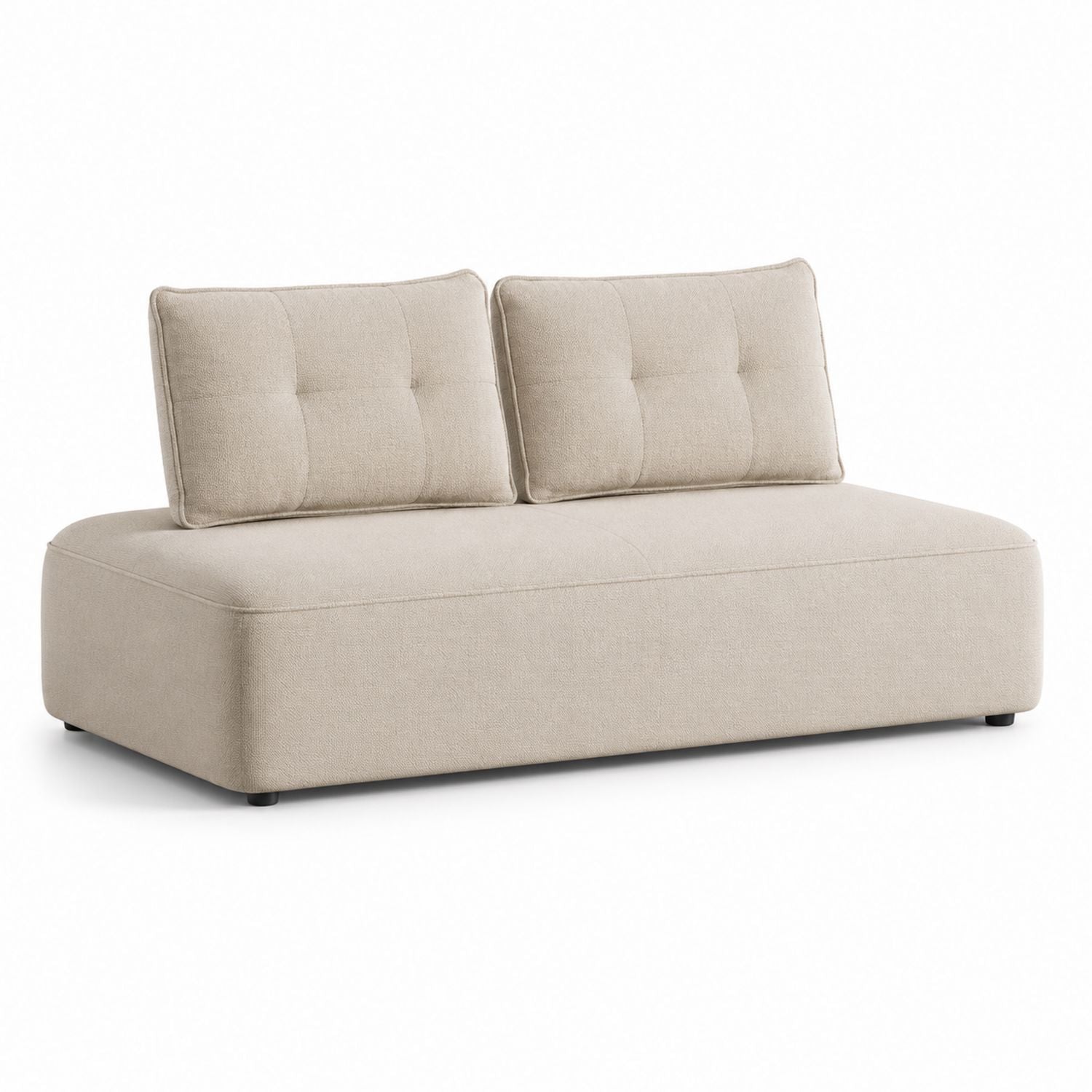 Sofa tapicerowana z tkaniny beżowa 200x100x80 cm