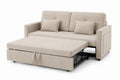 Beżowa sofa rozkładana z tkaniny 3-osobowa