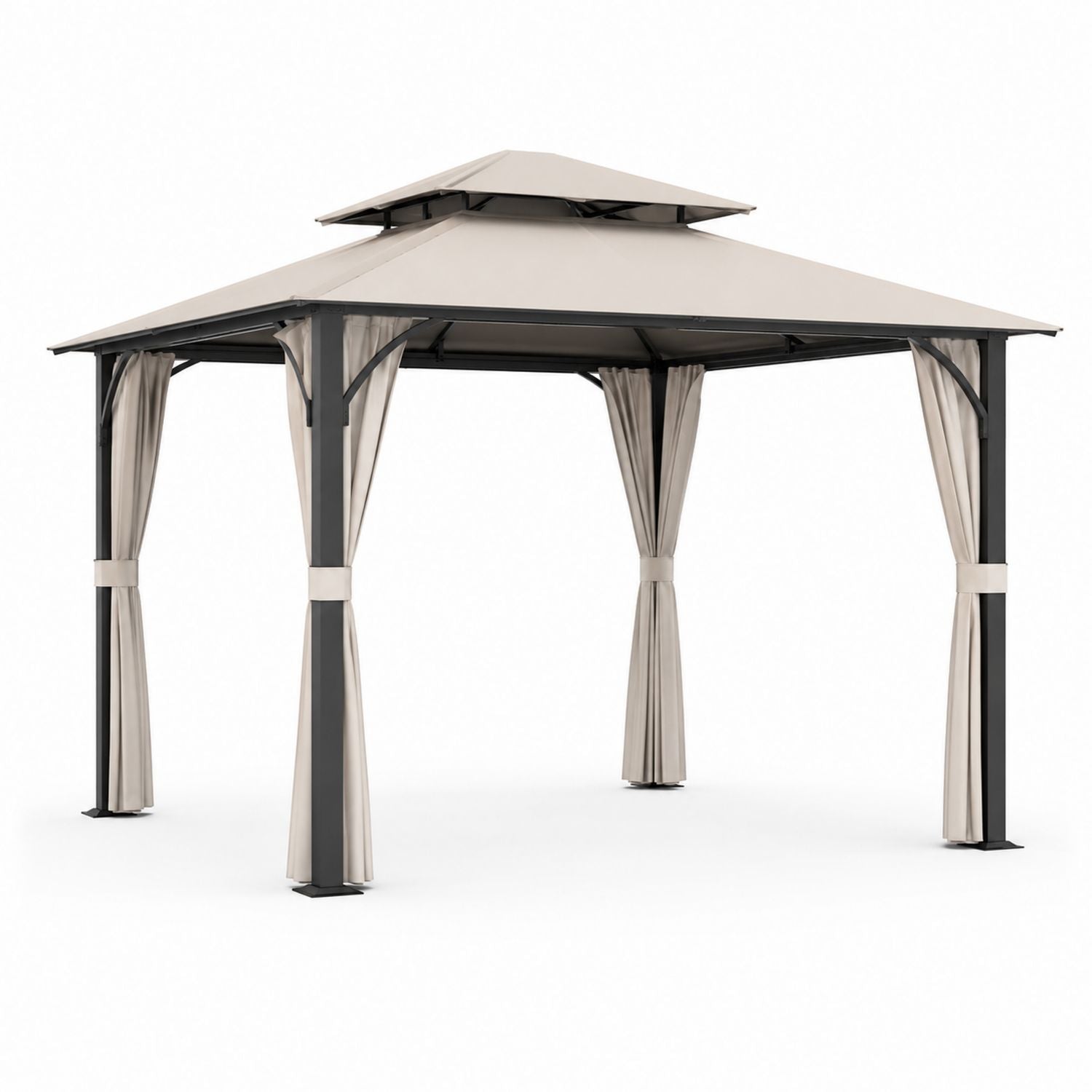 Altana ogrodowa metalowa beżowa 300x300x250 cm