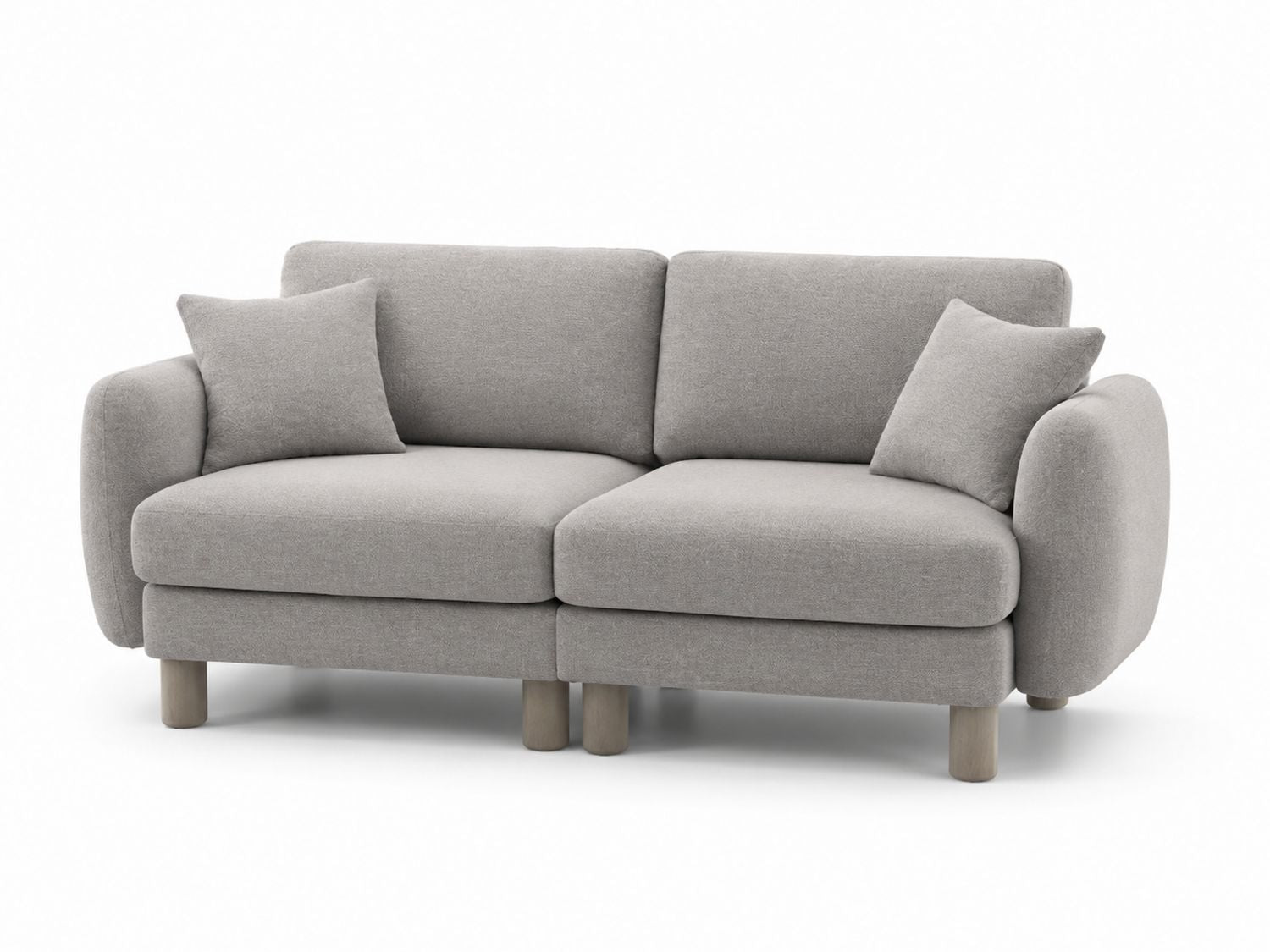 Sofa dwumiejscowa z tkaniny poliestrowej, szary
