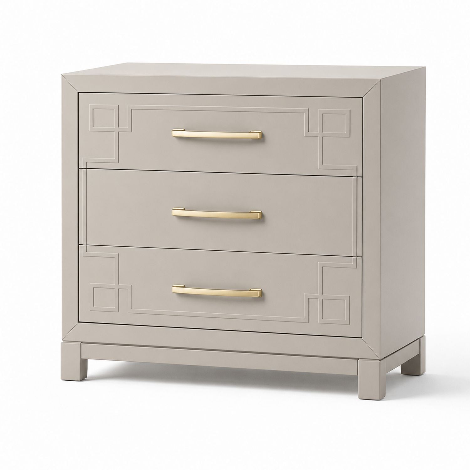 Komoda z trzema szufladami MDF Beżowa 80x40x75cm