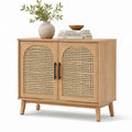 Szafka drewniana z rattanowymi drzwiami 80x40x75 cm