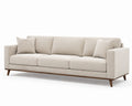 Sofa 3-osobowa tkanina poliestrowa beżowa 219x89x76 cm