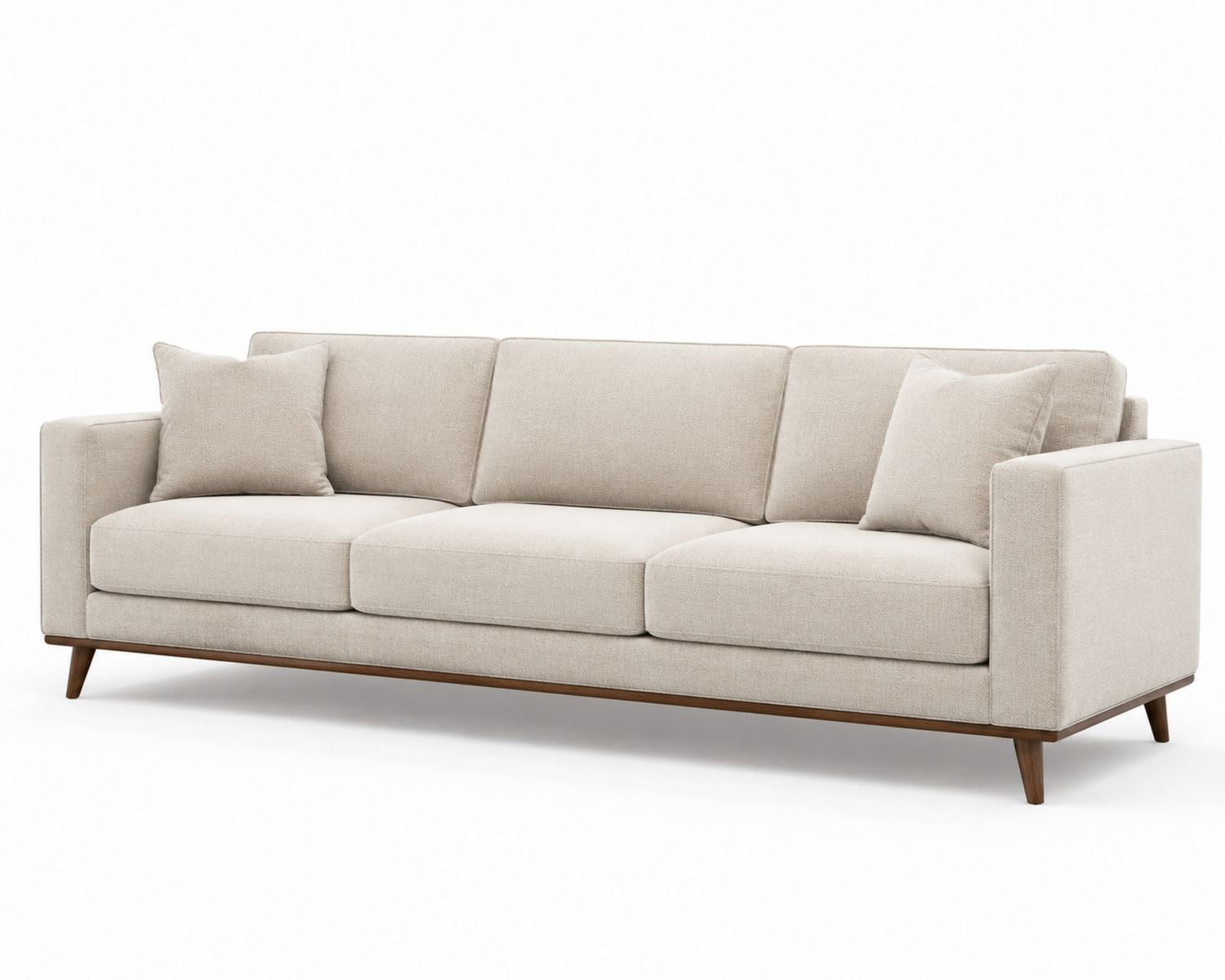 Sofa 3-osobowa tkanina poliestrowa beżowa 219x89x76 cm