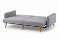Rozkładana sofa z tkaniną poliestrową, szara