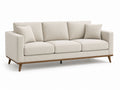 Sofa trzyosobowa lniana beżowa 220cm