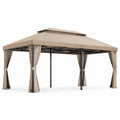 Pawilon ogrodowy metalowy z poliestru Beżowy 3m x 4m