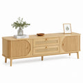 Drewniana Szafka RTV z Rattanem 180x40x50 cm
