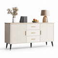 Komoda Beżowa MDF z Szufladami i Drzwiczkami 180x40x80 cm