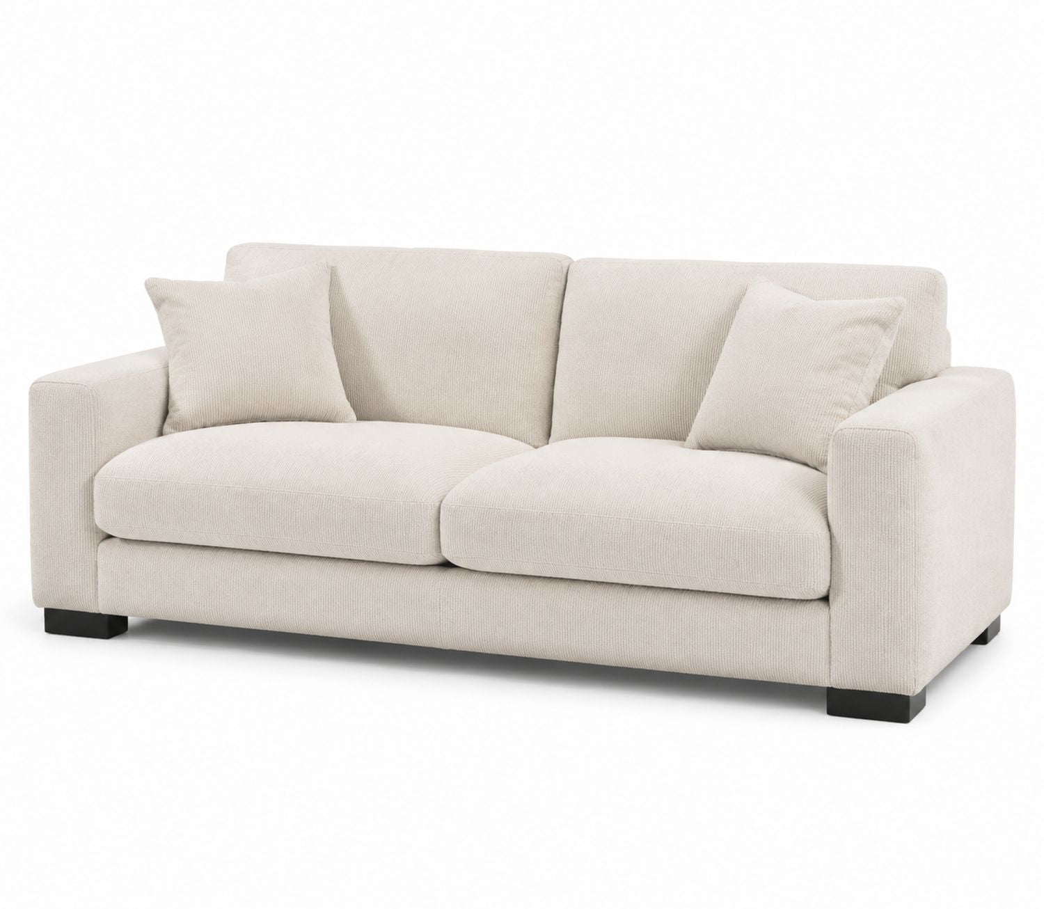 Sofa materiał poliestrowy beżowa 230x95x85 cm