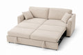 Sofa rozkładana sztruksowa beżowa z funkcją spania 200x150 cm